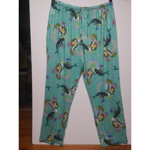 Briefly Stated Lounge Pants Mens XXL Pajamas PJs stretch waist Unicorn Dog Whale - Picture 3 of 8